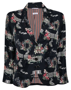 Пиджак с графичным принтом, синий Thom browne