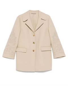 Пальто с цветочной вышивкой, серый Ermanno scervino