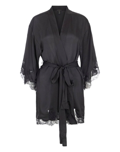 Шелковый халат с поясом, черный Kiki de montparnasse