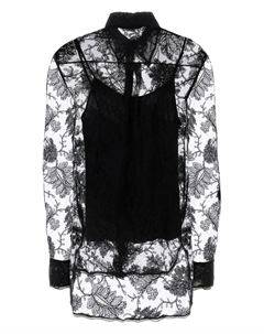 Рубашка из цветочного кружева, черный Ermanno scervino