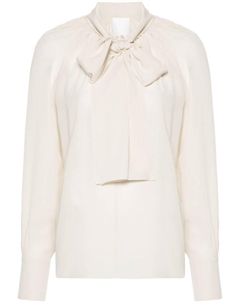 Креповая блузка с логотипом 4G, нейтральный цвет Givenchy