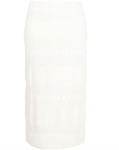 Юбка-карандаш в технике кроше, нейтральный цвет Frame