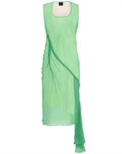 Шелковое платье с оборками, зеленый Givenchy