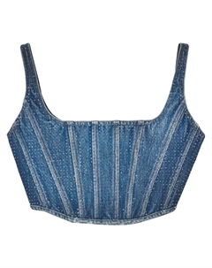Укороченный джинсовый топ с кристаллами, синий Marc jacobs