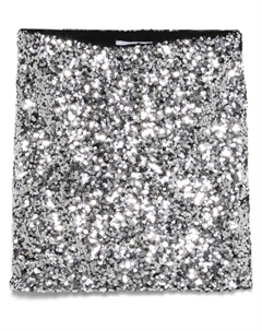Мини-юбка с пайетками, серебряный Dkny