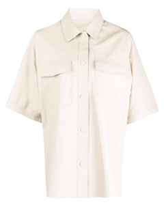 Кожаная рубашка с короткими рукавами, нейтральный цвет Halfboy