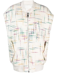 Твидовый бомбер оверсайз, белый Khrisjoy