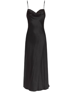 Платье миди с драпировкой на шее, черный Alexander mcqueen