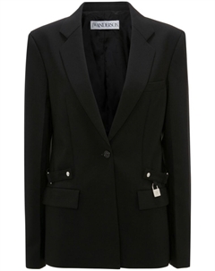 Однобортный блейзер с металлическим декором, черный Jw anderson