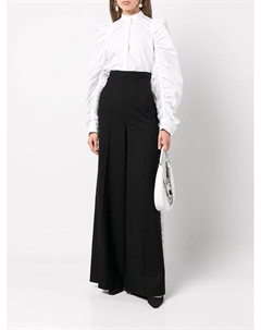 Брюки широкого кроя с оборками, черный Rochas