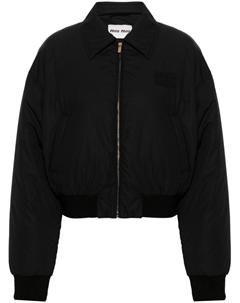 Куртка-пуховик с логотипом, черный Miu miu