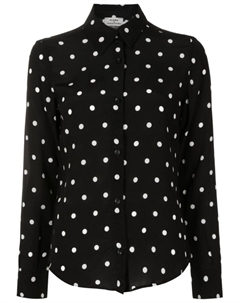 Шелковая рубашка в горох, черный Amir slama