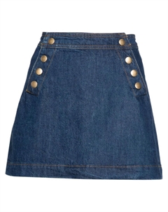 Мини-юбка из денима в стиле «матроска», синий Frame