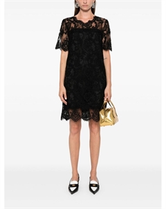 Мини-платье из кружева с вельветом, черный Ermanno scervino