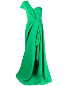 Платье на одно плечо со сборками, зеленый Rhea costa
