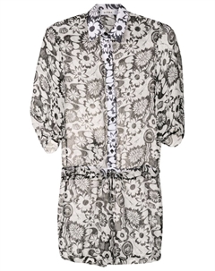 Шелковый комбинезон с цветочным принтом, белый Amir slama