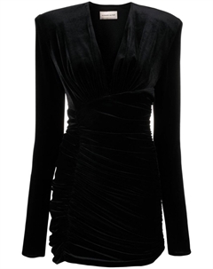 Платье с V-образным вырезом и сборками, черный Alexandre vauthier