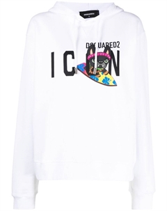 Худи с кулиской и логотипом, белый Dsquared2