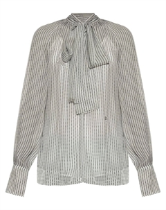 Шелковая блузка с завязками и сборками, белый Givenchy