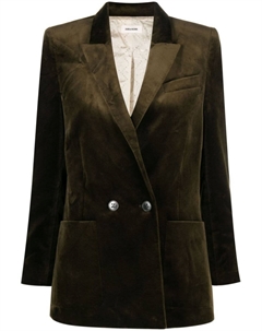 Двубортный бархатный блейзер, зеленый Zadig&voltaire