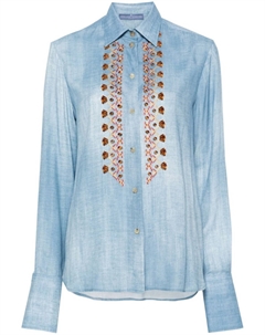 Рубашка с вышивкой, синий Ermanno scervino