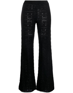 Расклешенные брюки вязки интарсия с логотипом, черный Givenchy