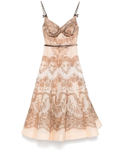 Платье миди Crush, нейтральный цвет Zimmermann