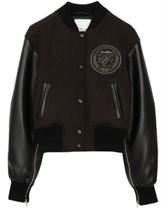 Трикотажный бомбер с нашивкой-логотипом, коричневый 3.1 phillip lim