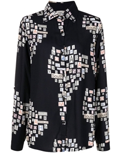 Рубашка с длинными рукавами и графичным принтом, черный Amir slama