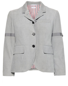 Однобортный вельветовый пиджак, серый Thom browne