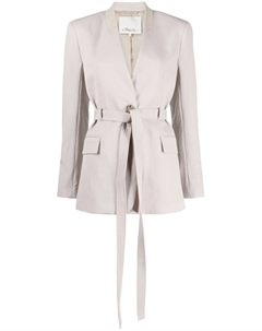 Однобортный блейзер с поясом, серый 3.1 phillip lim