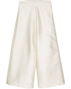 Атласные брюки палаццо, нейтральный цвет Biyan