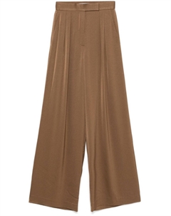 Атласные брюки со складками, коричневый Alex perry