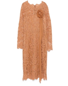 Платье миди с цветочным кружевом, коричневый Ermanno scervino