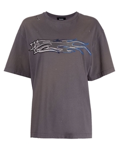 Футболка с графичным принтом, серый We11done