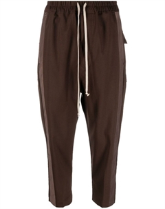 Укороченные брюки с лампасами, коричневый Rick owens