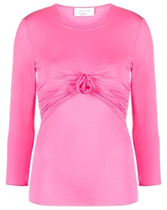 Футболка с цветочной аппликацией, розовый Blumarine