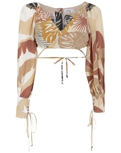 Укороченная блузка с принтом, нейтральный цвет Amir slama