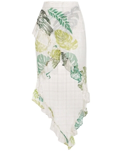 Юбка с принтом и оборками, нейтральный цвет Amir slama