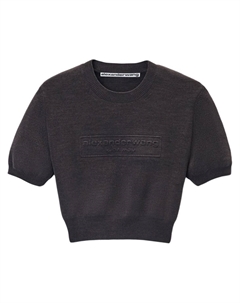 Футболка с тисненым логотипом, серый Alexander wang