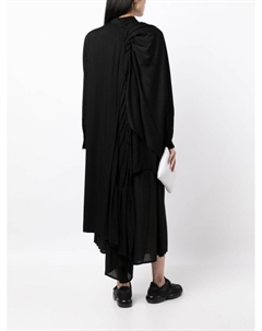 Плиссированная рубашка с асимметричным подолом, черный Yohji yamamoto