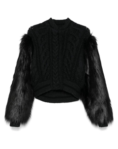 Кардиган с отделкой из искусственного меха, черный Givenchy