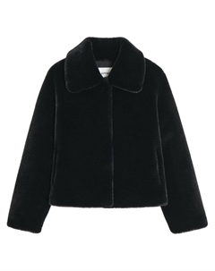 Шуба из искусственного меха с широким воротником, черный Apparis