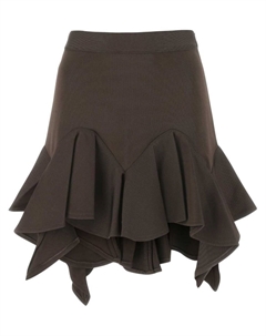 Мини-юбка с оборками от, коричневый Givenchy