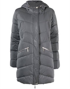 Пуховик с капюшоном и логотипом, серый Liu jo