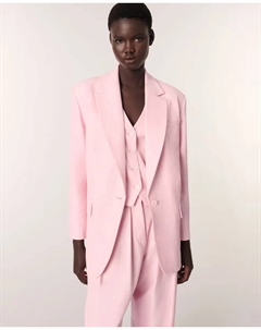 Пиджак женский с застежкой на пуговицы, розовый Maje