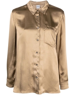 Атласная рубашка с длинными рукавами, коричневый Aspesi