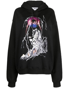 Худи с графичным принтом, черный Msgm