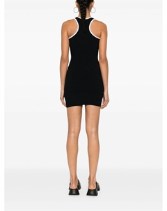 Платье мини в рубчик с контрастной отделкой, черный Amiri