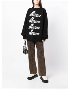 Джемпер с вышитым логотипом, черный We11done